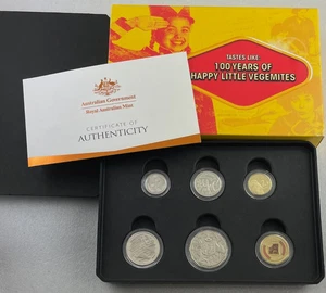 2023 Australia 6 Coin Proof Set - $1 VEGEMITE Coloured Coin - outer box bit worn - Picture 1 of 7