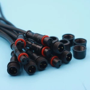 Plug 2 Pin 15mm GX12 PVC Male Female Panel Cable Connector Waterproof - Picture 1 of 8