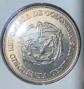 1966 Columbia - 50 Centavos - Copper-Nickel World Coin - Picture 1 of 2