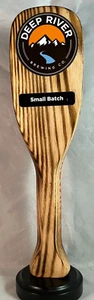 Deep River Brewing "SMALL BATCH" Wood Paddle Craft Beer 11.5" Tap Handle Marker - Picture 1 of 13