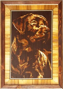 Labrador retriever dog wall picture pet portrait wood art panel marquetry gift - Picture 1 of 13