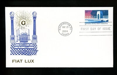 US FDC #3862 Unknown 2004 Washington DC WWII Memorial Masonic Mason - Image 1 of 2