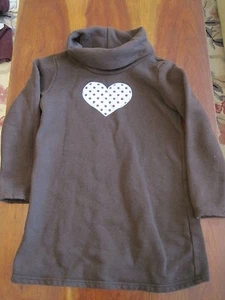Gymboree Girl Brown Polka Dot Heart Cowl Neck Long Sleeve Dress Size 6 EUC - Picture 1 of 4