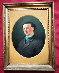 Superbe école Française du XIX e siècle par François Ponsin "portrait d'homme " - Foto 1 di 4