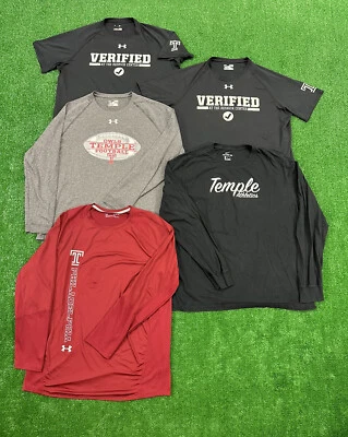 Lot Of 5 Under Armour Temple University Owls Football Men’s XL T Shirts NCAA - Image 1 of 3