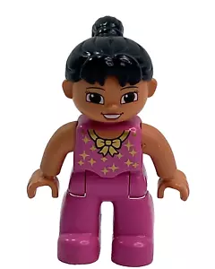 Duplo Lego Ville Brown Hair Eyes Girl Tightrope Walker 2.5" Figure #47394PB153 - Picture 1 of 4