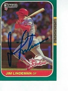 Jim Lindeman Firmado 1987 Donruss los Novatos #41 - Cardenales de San Luis - Imagen 1 de 1