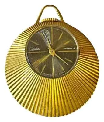 Vintage Slava USSR LADIES PENDANT WATCH 17 JEWELS gold plated AU –AS-IS/UNTESTED - Image 1 of 4