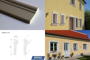 1,18m Fenster-Gesimse Umrahmung Fenster Haustüren Fassadenprofile Fassade außen - Bild 1 von 11
