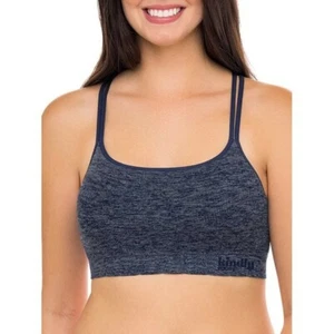 Kindly Yours Women's Seamless X-Back Bralette Blue Heather Sz: L - Picture 1 of 4