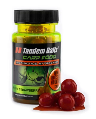 TANDEM BAITS Carp Food Mini Boosted Hookers 12mm / 50g Perfect Strawberry