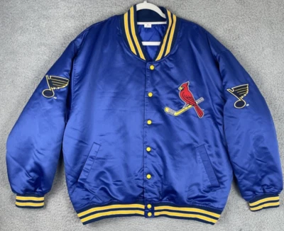 St. Louis Blues Cardinals Dugout Jacket Adult XL Blue SGA 9-16-22 NHL MLB - Image 1 of 4