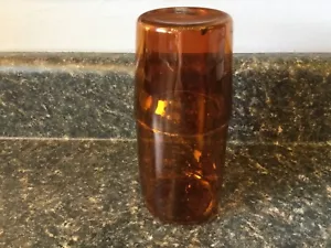 Amber Glass Bedside Night Time Carafe 2 Pc Cup Tumble Up Water Pitcher Cup - Picture 1 of 4