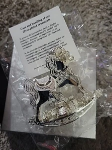 Silver Plated Rocking Horse Ornament - Imagen 1 de 4