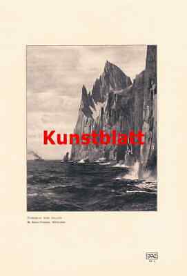1189 Zeno Diemer Nordkap Island Schiff Kunstblatt 1907 !! • 9.90€