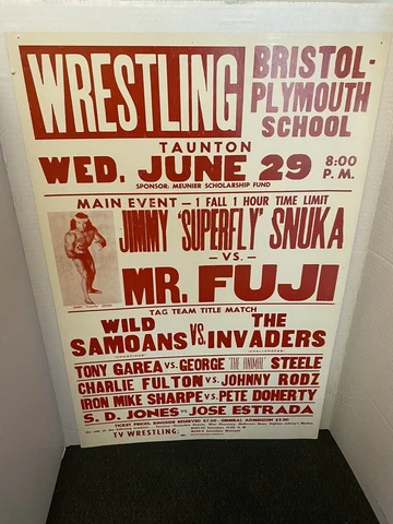 *RARE VINTAGE* AUTHENTIC WWF POSTER JUNE 29,1983 TAUNTON, MA/17 X 28/ SNUKA/FUJI Cover