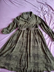 Shein Snake Print Midaxi Shirt Dress - UK Size XL (16) - Picture 1 of 6