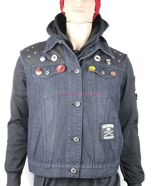 inFAMOUS Second Son VEST and PINS ONLY Delsin Rowe cosplay denim waistcoat - Image 1 of 4