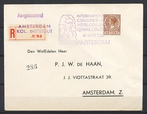 AMSTERDAM KOL. INSTITUUR AANGETEKETEKND 4.MEI.'38 VERLOSKUNDE-GYNAECOLOGIE CONGR - Bild 1 von 2