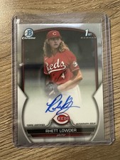 2023 Bowman Draft Rhett Lowder 1st Chrome Auto Reds Prospect 7th Overall Pick!