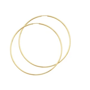 14K Yellow Gold 1.5mm Hoop Earrings - Picture 1 of 4