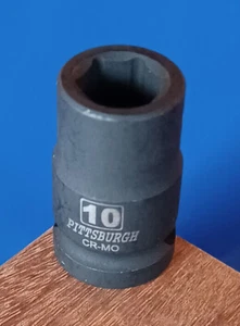 Enchufe de impacto de 10 mm Cro-Mo Pittsburgh elige una unidad talla Cr-Mo CrMo de 6 puntos 1/4 3/8 - Imagen 1 de 1