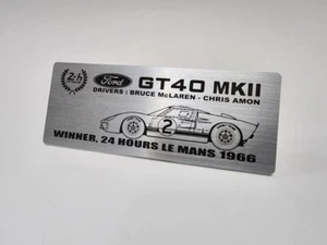 Ford GT40 MK2 MK4 MK1 LeMans Metal Name Plate Plaque for 1/12 - Picture 1 of 8