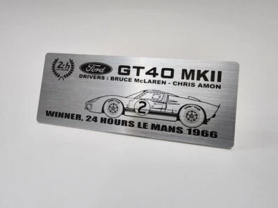 Ford GT40 MK2 MK4 MK1 LeMans Metal Name Plate Plaque for 1/12 - Image 1 of 3