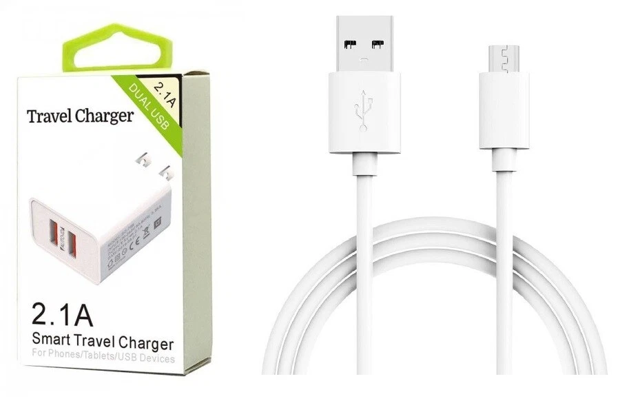 LG K20,K20 PLUS,K20 V (LG-V5501),HARMONY DUAL USB WALL ADAPTER+MICRO USB CABLE   - Image 1 of 1