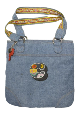 Bolso de Hombro Cacharel Paris Mujer Denim Bolso Logo Pájaro Parche Con Cuentas Moda Foto 1 de 4