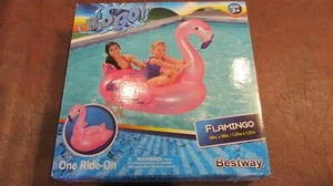 H2O Go! Inflatable Pink Flamingo Animal Pool Ride-On Rider Float Bestway 3+Yrs - Picture 1 of 4