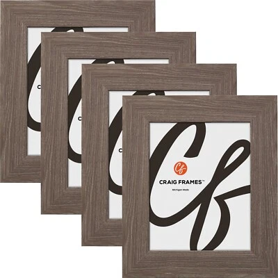 American Barn, 2" Gray Faux Barnwood Picture Frames 4x5 - 24x36, 4-Pack Foto 1 de 4