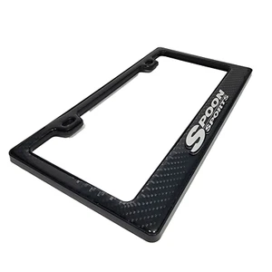 LICENSE PLATE FRAME COVER CARBON FIBER LOOK FOR HONDA S2000 ACURA SPOON SPORT SI - Picture 1 of 5