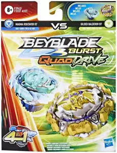 Beyblade Burst Quad Drive Doppelpack Magma Roktavor R7 VS Gilded Balderov B7 - Bild 1 von 2