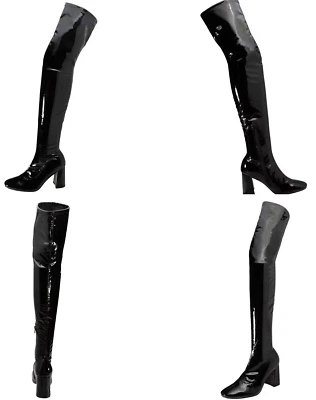 Sexy Botas para Mujer Brash Rudd Sobre la Rodilla Negro Brillante Charol Talla 9.5 Foto 1 de 4