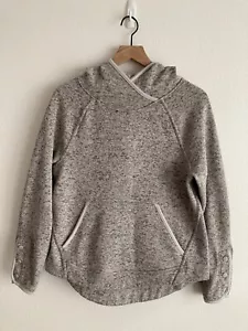 Champion Women's Hoodie Sweatshirt Sz Med Gray/Blk Snap Sleeves Front Pockets - Picture 1 of 15