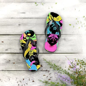 Bunte Mops Hund Flip Flops - Sommer Strand Sandalen, süße Tier Hausschuhe, lustig - Bild 1 von 13