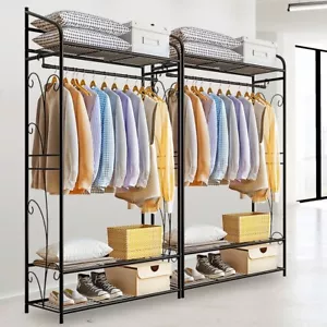 XXL Garderobenschrank Dielenschrank Metall Kleiderschrank für Schlafzimmer Regal - Bild 1 von 9