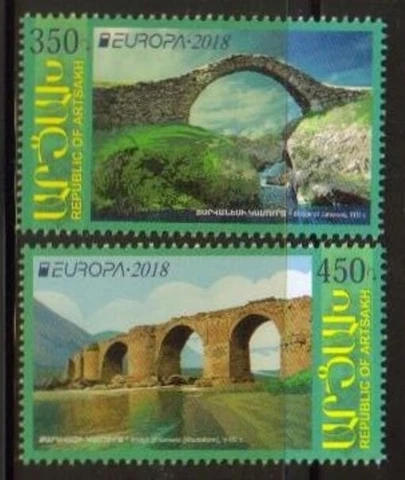 Armenia, Nagorno Karabakh,  #160-161  Europa 2018  Bridges  set of 2 Cover