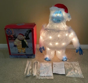NUOVO Bumble Rudolph Pre-Lit Light Up 18” Abominevole Pupazzo di Neve Tinsel Yard Art Decor - Foto 1 di 11