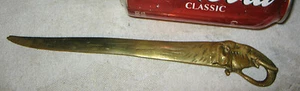 ANTIQUE AUSTRIAN BELGIUM BRONZE ELEPHANT DESK ART LETTER OPENER PAPER KNIFE TOOL - Picture 1 of 5