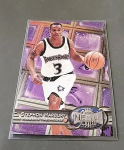 STEPHON MARBURY NBA CARD SKYBOX METAL UNIVERSE 1997-98 HOLO # 90 TWOLVES KNICKS - Bild 1 von 6