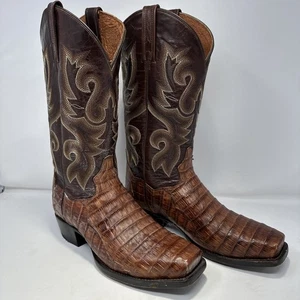 Botas occidentales Dan Post Bayou exóticas caimán punta cuadrada DP3074 para hombre talla 8,5 D - Imagen 1 de 11