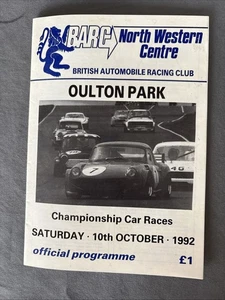 Race Programme 10 October 1992 Oulton Park Saloons Formula Ford  Sports MG A5 - Picture 1 of 1