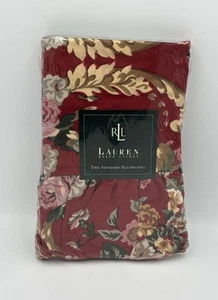 NIP RALPH LAUREN MARSEILLES FLORAL Ruffled PAIR OF STANDARD PILLOWCASES - Picture 1 of 2