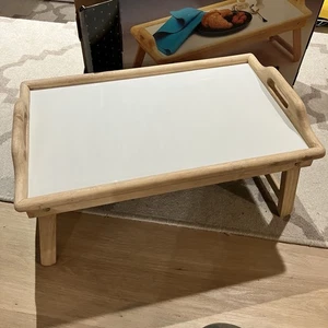 Bed Tray Winsome Wood Natural / White Compact Folds Flat for Storage NEW - Picture 1 of 3