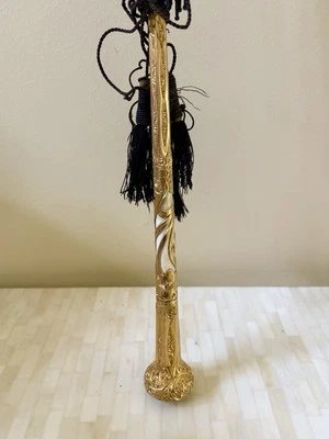 Antique Victorian Gold Tone Parasol Umbrella Marked F, C. & Co On Handle 1880's  - Image 1 of 4