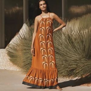 Anthropologie x LouLou Avenue Damen Bohemian fließendes Maxikleid Größe XL  - Bild 1 von 9