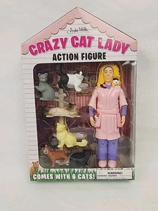 Crazy Cat Lady Actionfigur enthält 6 Katzen Archie McPhee offene Verpackung  - Bild 1 von 4