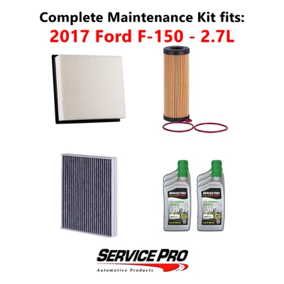 2017 Ford F-150 2.7L Complete Air, Oil & Cabin Filter Kit (5W-30) - Imagem 1 de 4